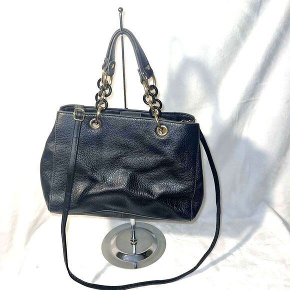 ANTONIO MELANI BLACK PEBBLED LEATHER - GUC - Picture 1 of 9